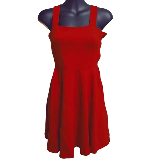 Zara Basic | Evening Collection | Vibrant Red Mini Dress | Size Medium - Picture 1 of 7